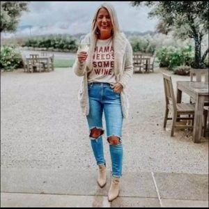 FIFTH SUN Mama Needs Some Wine Short Sleeve T-shirt Sz S